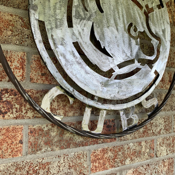 12", 18", 24", 32" CHICAGO CUBS CUSTOM RAW METAL VINTAGE CRAFT TEAM SPORTS SIGN HANDMADE