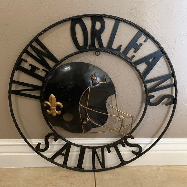 18", 24", 32" NEW ORLEANS SAINTS METAL WALL ART WESTERN HOME DECOR VINTAGE RUSTIC BROWN ART NEW