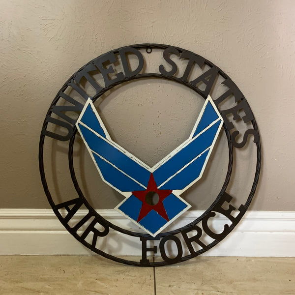 24" US AIR FORCE MILITARY CUSTOM VINTAGE METAL CRAFT WALL ART AIRFORCE WESTERN HOME DECOR HANDMADE