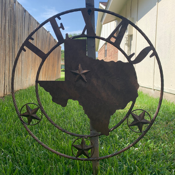18",24",32",36" State of Texas Map Metal Wall Art Western Home Decor Vintage Rustic Bronze Copper New-#A18008