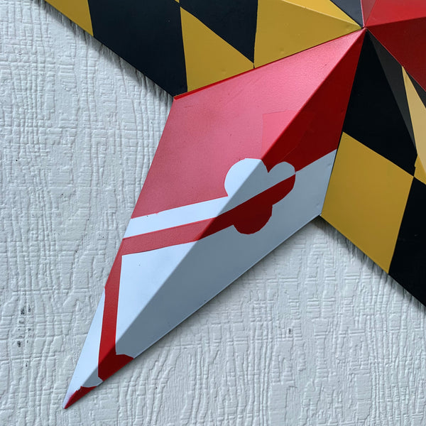 #EH10423 MARYLAND FLAG BARN METAL STAR WESTERN HOME DECOR HANDMADE 22",24",30",36"