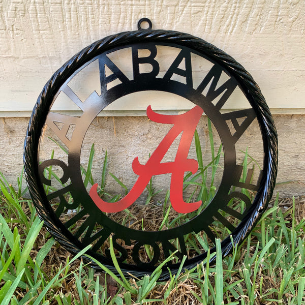 12" ALABAMA CRIMSON TIDE CUSTOM METAL VINTAGE CRAFT WALL ART TEAM SIGN
