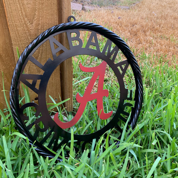 12" ALABAMA CRIMSON TIDE CUSTOM METAL VINTAGE CRAFT WALL ART TEAM SIGN