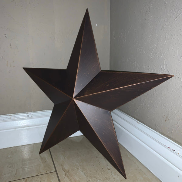 12",16",22",24",30",36" RUSTIC BRONZE BARN STAR 5 POINT METAL STAR OF DAVID WESTERN HOME DECOR HANDMADE NEW 3" TO 36"-#EH10044