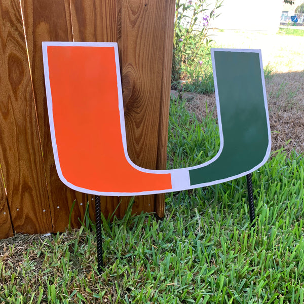 24"x15" MIAMI HURRICANES CUSTOM METAL VINTAGE CRAFT SIGN WESTERN HOME DECOR HANDMADE LASER CUT