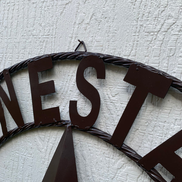 LONESTAR GARAGE STYLE CUSTOM BARN NAME STAR LONESTAR GARAGE METAL NAME BARN STAR WITH TWISTED ROPE RING 3d STAR ART WESTERN HOME DECOR RUSTIC BROWN