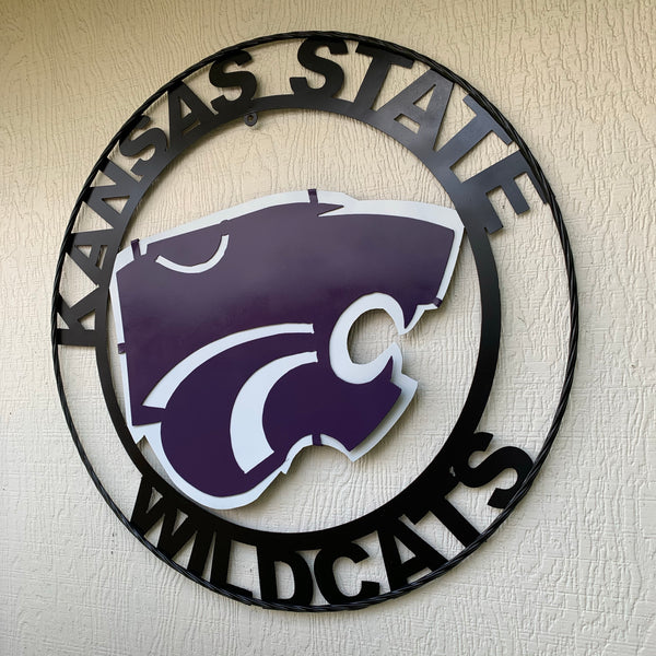 12", 18", 24", 32" KANSAS STATE WILDCATS  YMETAL CUSTOM VINTAGE CRAFT WALL ART TEAM SIGN HANDMADE