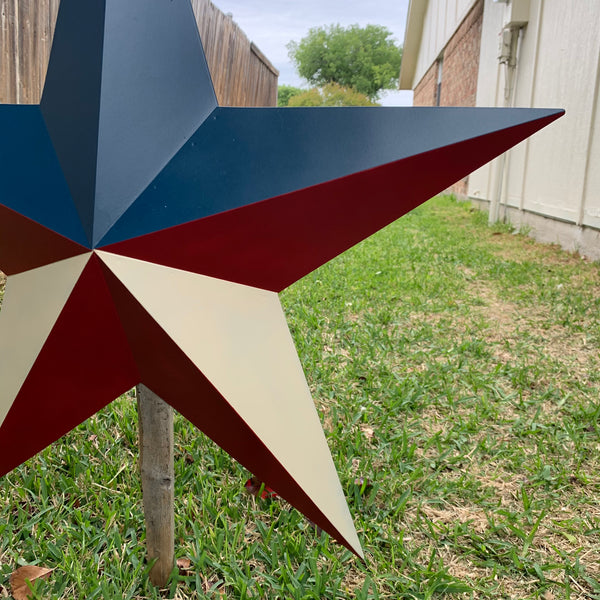 16",24",36" RED WHITE & BLUE METAL BARN STAR METAL WALL ART HANDMADE