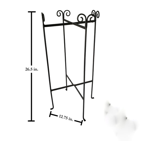 IH_6560 16" IRON STAND ROUND METAL TUB STAND WESTERN HOME DECOR NEW