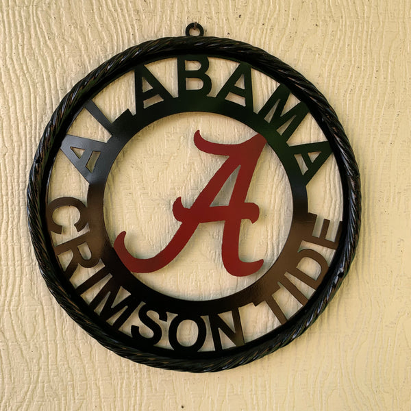12" ALABAMA CRIMSON TIDE CUSTOM METAL VINTAGE CRAFT WALL ART TEAM SIGN