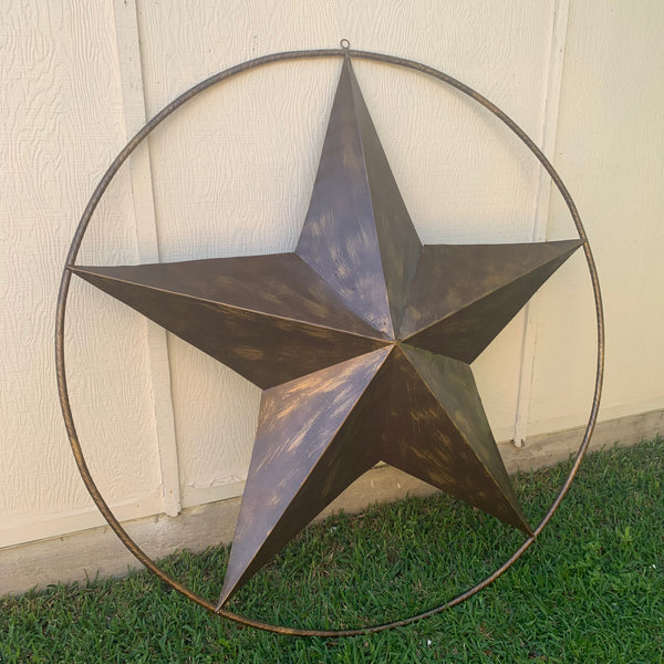 #EH10518 BRUSHED COPPER BRONZE BARN LONE STAR WESTERN HOME DECOR HANDMADE NEW