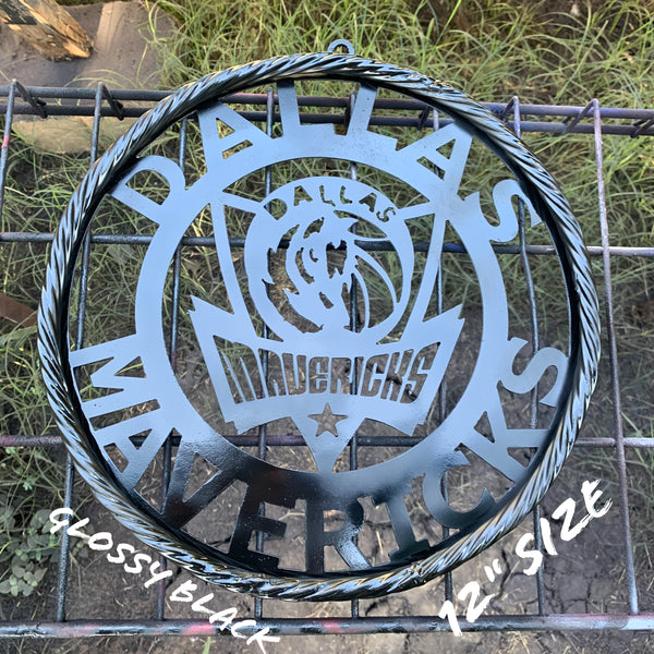 DALLAS MAVERICKS BLACK CUSTOM METAL VINTAGE CRAFT TEAM SPORTS SIGN HANDMADE 12",18",24",36"