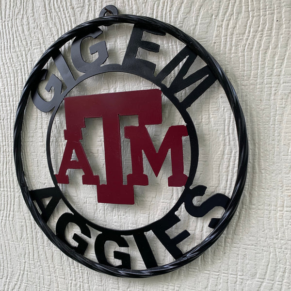 TEXAS A&M NO THUMBS GIGEM AGGIES METAL CUSTOM VINTAGE CRAFT WALL ART TEAM SIGN HANDMADE