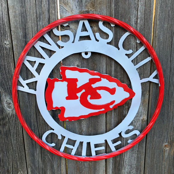 12",18",24",32",36" KANSAS CITY CHIEFS CUSTOM METAL VINTAGE CRAFT SIGN TEAM WESTERN HOME DECOR HANDMADE