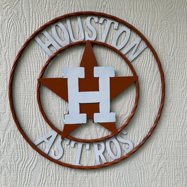 12",18",24",32,36" HOUSTON ASTROS METAL CUSTOM VINTAGE CRAFT TEAM SIGN HANDMADE