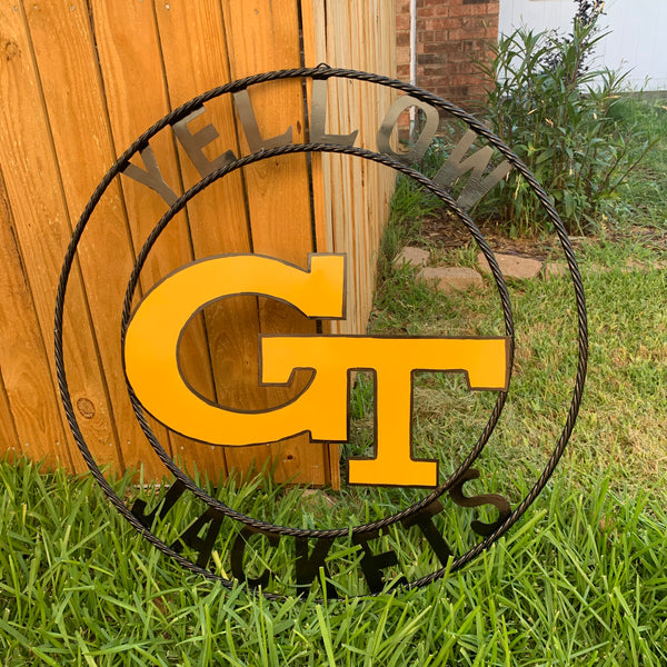 12", 18", 24", 32" GEORGIA TECH YELLOW JACKETS METAL SIGN VINTAGE CUSTOM TEAM ART