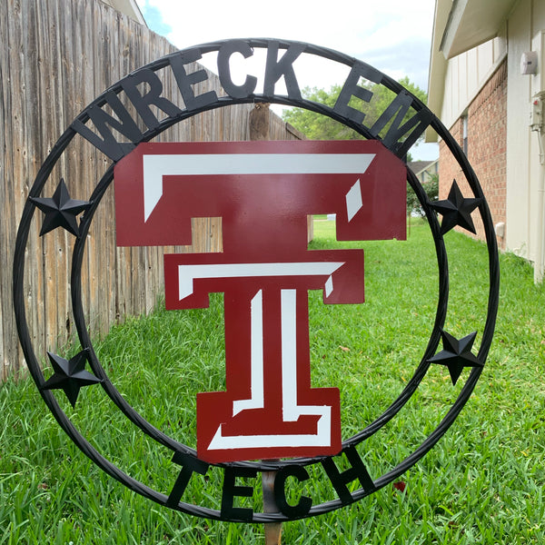 WRECKEM TEXAS TECH CUSTOM VINTAGE CRAFT METAL TEAM SIGN
