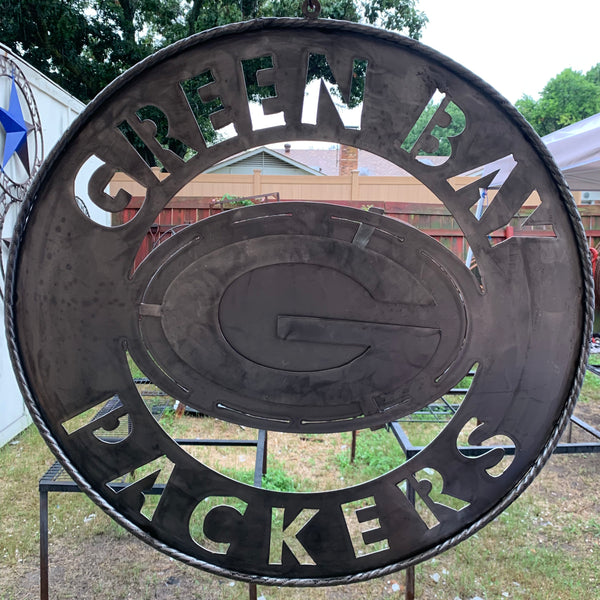 12",18",24",32",36" RAW METAL GREEN BAY PACKERS DISC CUSTOM METAL VINTAGE CRAFT TEAM SPORTS SIGN HANDMADE