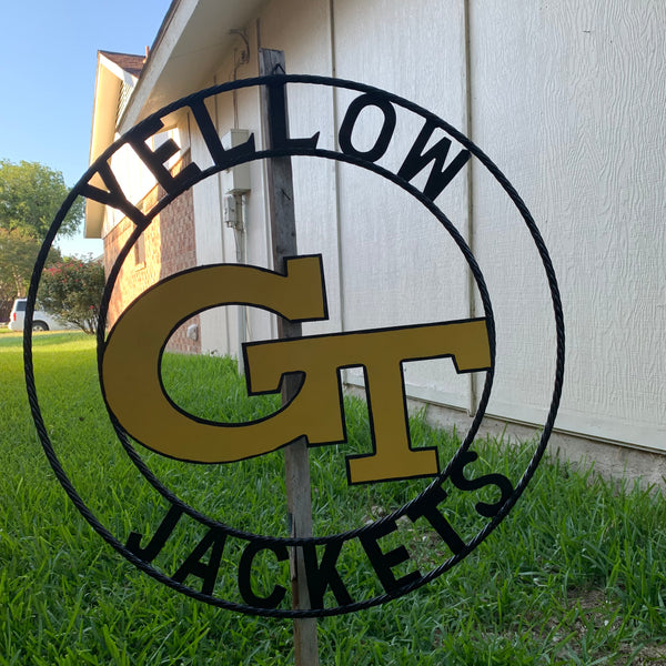 12", 18", 24", 32" GEORGIA TECH YELLOW JACKETS METAL SIGN VINTAGE CUSTOM TEAM ART