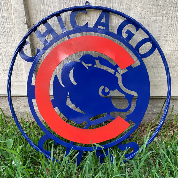 12", 18", 24", 32" CHICAGO CUBS CUSTOM METAL VINTAGE CRAFT TEAM SPORTS SIGN HANDMADE