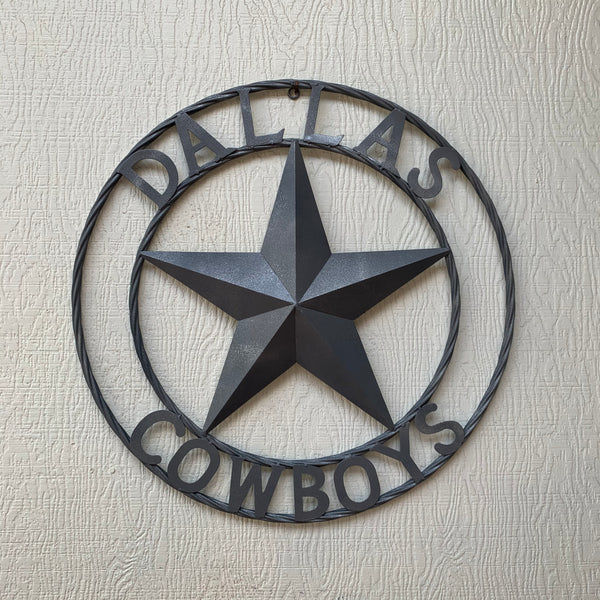 DALLAS COWBOYS RUSTIC GREY BARN LONE STAR CUSTOM METAL VINTAGE STAR WESTERN HOME DECOR