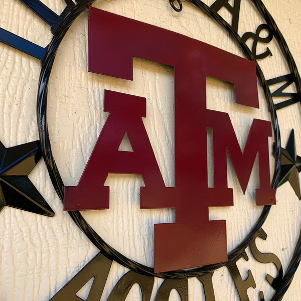 TEXAS A&M WITH STARS CUSTOM METAL VINTAGE CRAFT SIGN WALL ART TEAM SIGN HANDMADE