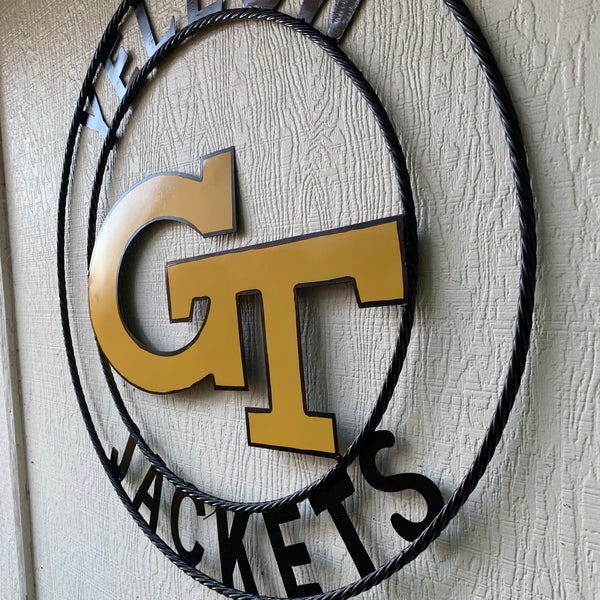 12", 18", 24", 32" GEORGIA TECH YELLOW JACKETS METAL SIGN VINTAGE CUSTOM TEAM ART