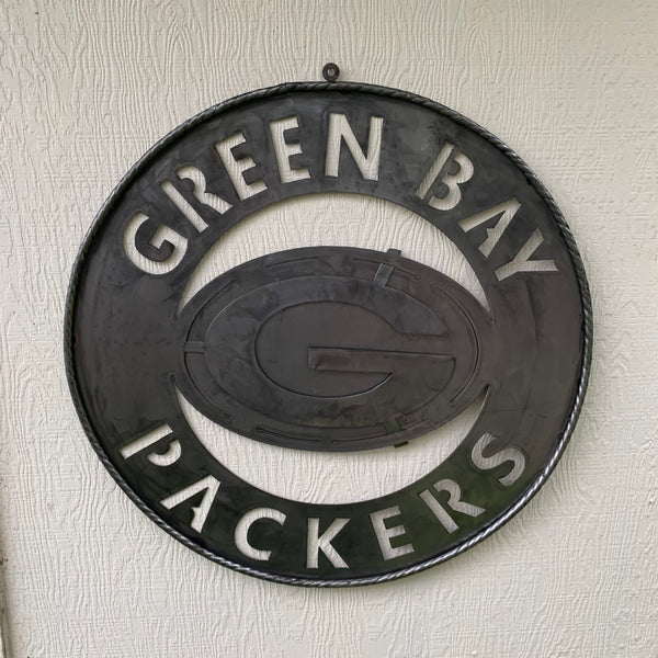 12",18",24",32",36" RAW METAL GREEN BAY PACKERS DISC CUSTOM METAL VINTAGE CRAFT TEAM SPORTS SIGN HANDMADE