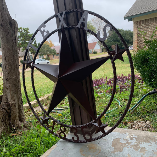 36" TEXAS 1836 BROWN BARN STAR METAL ART WESTERN HOME DECOR VINTAGE RUSTIC CRAFT ART