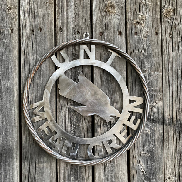 12", 18", 24", 32" UNT MEAN GREEN RAW METAL CUSTOM VINTAGE CRAFT WALL ART TEAM SIGN HANDMADE
