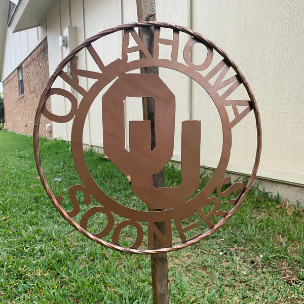 12",18",24",32",36" OU SOONERS OKLAHOMA HAMMERED COPPER CUSTOM VINTAGE TEAM CRAFT METAL ART WESTERN HOME DECOR