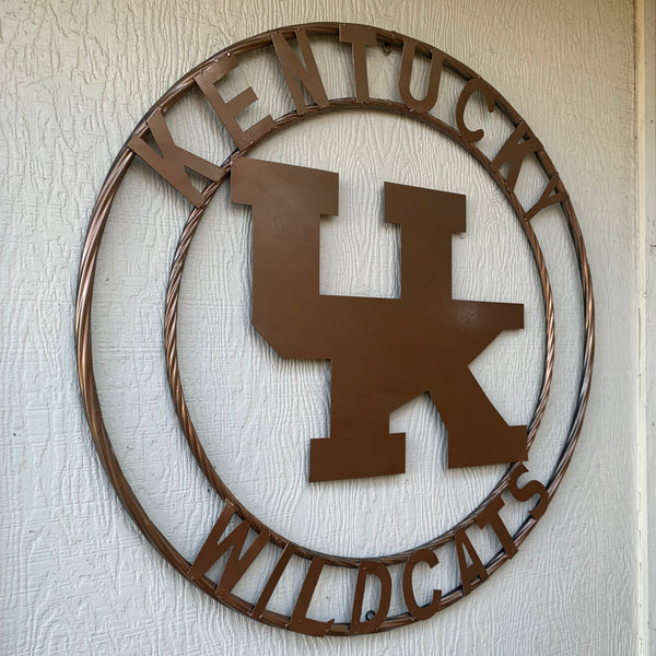 12", 18", 24", 32" KENTUCKY WILDCATS CUSTOM HAMMERED COPPER METAL VINTAGE CRAFT SIGN HANDMADE