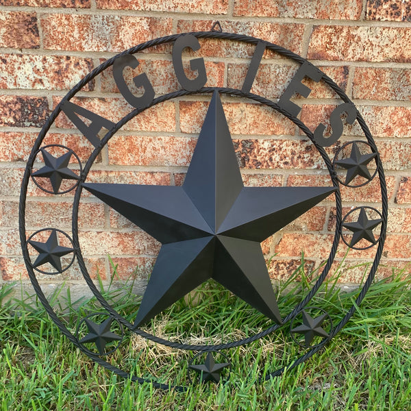 AGGIES TEXAS A&M BARN LONE STAR METAL CUSTOM VINTAGE CRAFT TEAM STAR WESTERN HOME DECOR HANDMADE 24",32",36",40",42",44",46",50"