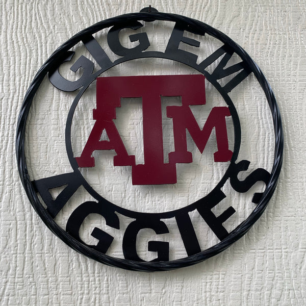 TEXAS A&M NO THUMBS GIGEM AGGIES METAL CUSTOM VINTAGE CRAFT WALL ART TEAM SIGN HANDMADE