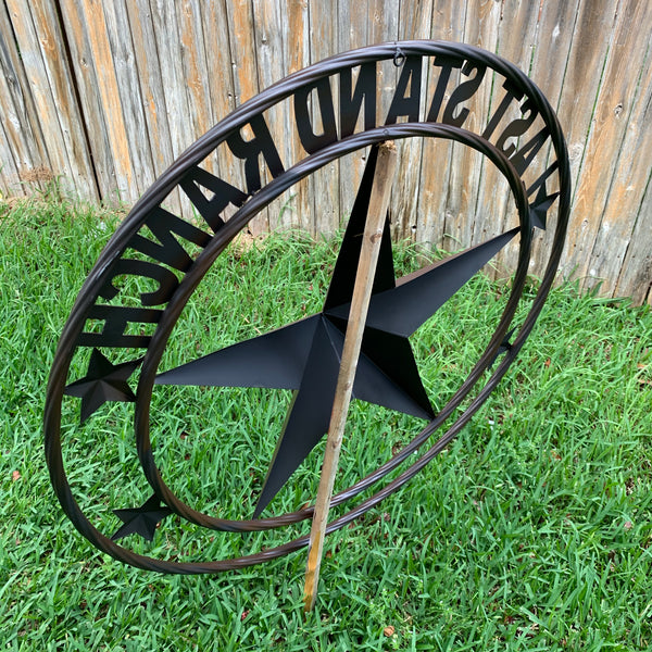 KOLET FAMILY STYLE YOUR CUSTOM FAMILY NAME STAR METAL BARN STAR ROPE RING KOLET FAMILY WESTERN HOME DECOR VINTAGE RUSTIC BROWN NEW HANDMADE 24",32",34",36",40",42",44",46",50"