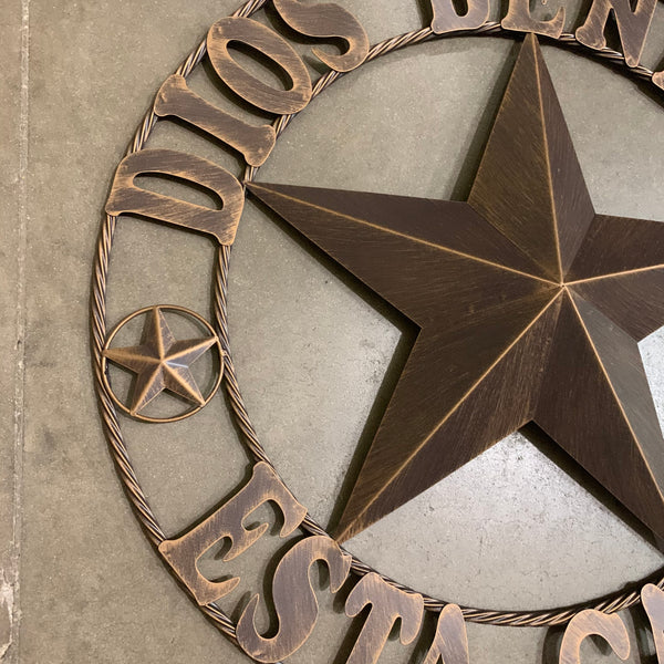 24", 32", 34", 40", 50" DIOS BENDIGA ESTA CASA BARN STAR METAL WALL WESTERN HOME DECOR RUSTIC ART NEW HANDMADE