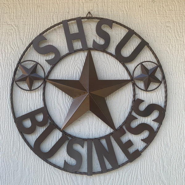 24",32" SHSU SAM HOUSTON BEARKATS BUSINESS RUSTIC BRONZE COPPER METAL CUSTOM VINTAGE CRAFT RUSTIC BLACK TEAM STAR HANDMADE