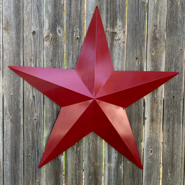 RUSTIC BURGUNDY RED BARN METAL STAR WALL ART WESTERN HOME DECOR VINTAGE RUSTIC ART NEW 3", 4",5",6",9",12", 17", 24", 30", 36
