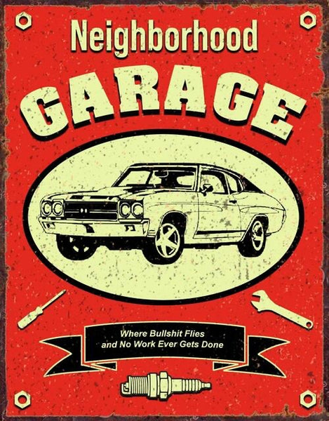 BS FLIES GARAGE AUTOMOTIVE TIN SIGN METAL ART WESTERN HOME DECOR CRAFT SIGN