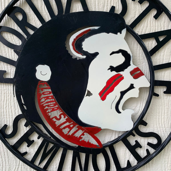 12", 18", 24", 32" FSU FLORIDA STATE SEMINOLES INDIAN LOGO METAL CUSTOM VINTAGE CRAFT TEAM SIGN
