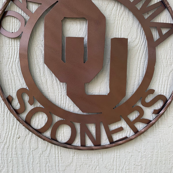 12",18",24",32",36" OU SOONERS OKLAHOMA HAMMERED COPPER CUSTOM VINTAGE TEAM CRAFT METAL ART WESTERN HOME DECOR