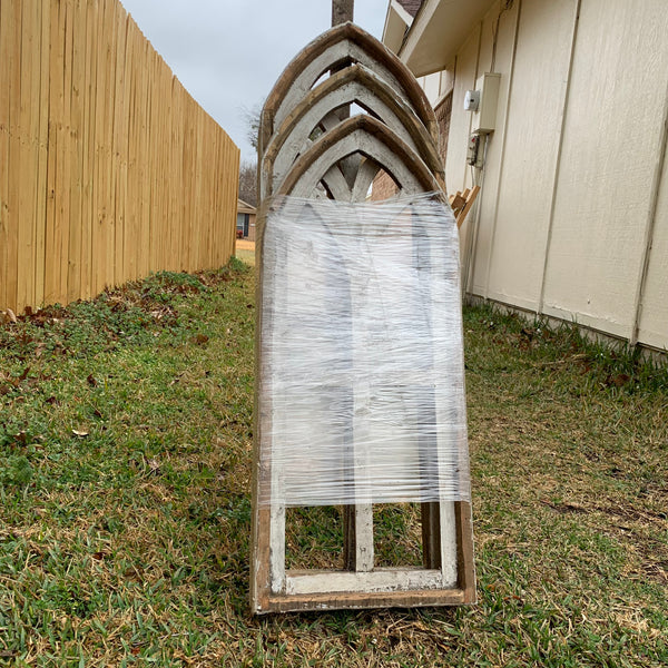 28",32",36" CATHEDRAL WINDOW WOOD 3PCS SET WESTERN HOME DECOR HANDMADE CRAFT NEW #EH11560