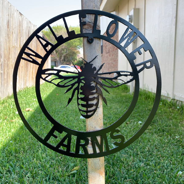 #EH10491 CUSTOM NAME BEE LASERCUT CUSTOM METAL VINTAGE CRAFT SIGN WESTERN HOME DECOR HANDMADE