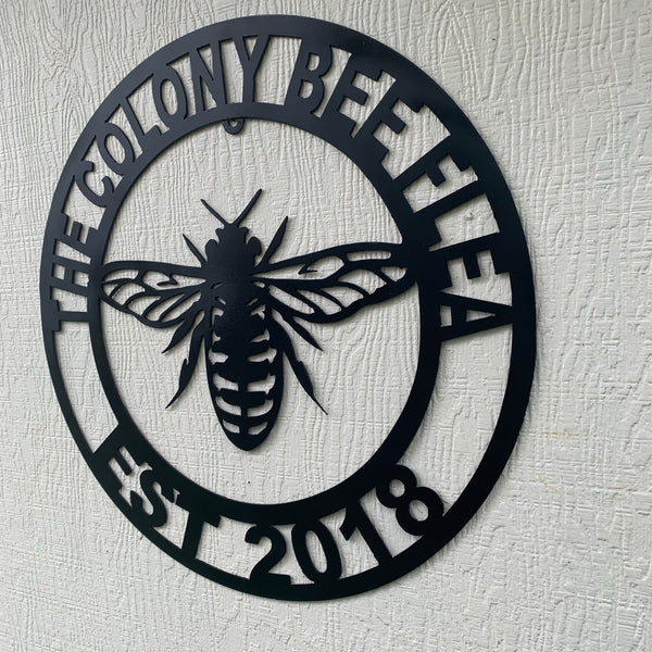 #EH10491 CUSTOM NAME BEE LASERCUT CUSTOM METAL VINTAGE CRAFT SIGN WESTERN HOME DECOR HANDMADE