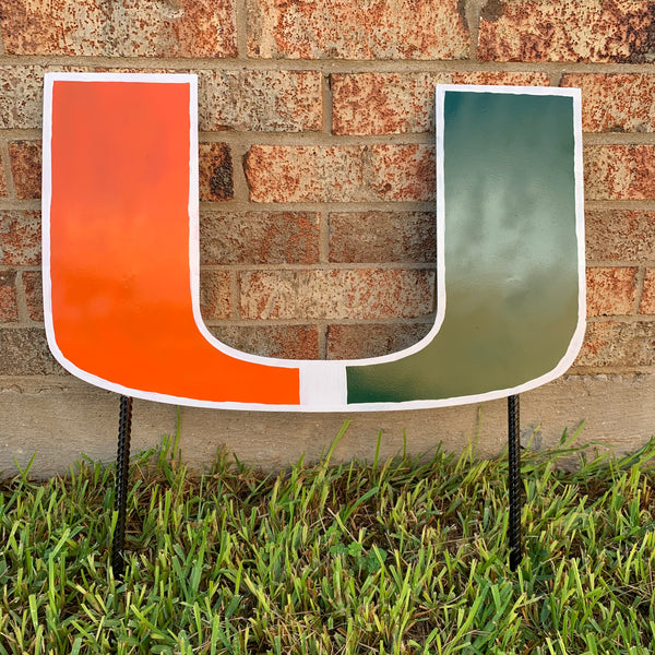 24"x15" MIAMI HURRICANES CUSTOM METAL VINTAGE CRAFT SIGN WESTERN HOME DECOR HANDMADE LASER CUT