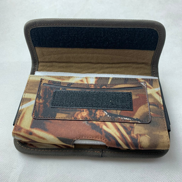 MX_LPOTX-EUH-CAMO 7" LUXMO XL MEGA EXTRA LARGE HORIZONTAL CAMO RUGGED POUCH VELCO CLOSURE  &  BELT LOOP CLIP HOLSTER CELL PHONE CASE UNIVERSAL OVERSIZE
