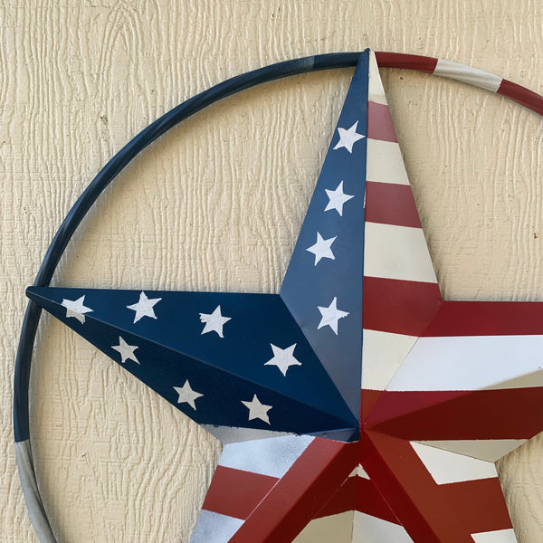 PEACE STAR SIGN METAL RED WHT BLUE STAR WESTERN HOME DECOR HANDMADE 12",16",24",32"36",38",40",48"