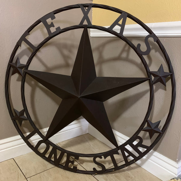 TEXAS LONESTAR METAL ART WESTERN HOME WALL DECOR RUSTIC VINTAGE BROWN NEW, SIZE:24",32",36",40",42",44",46",50"