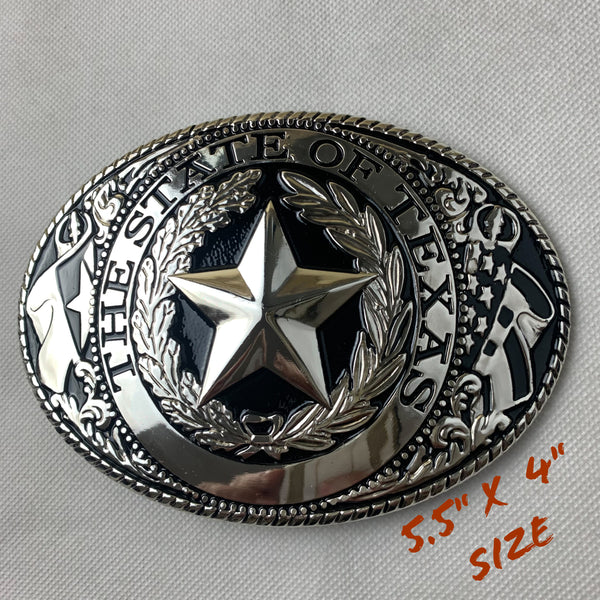 6" X 4" LONESTAR SILVER  STAR BELT BUCKLE WESTERN BELT BUCKLE FASHION ART NEW #EH12263