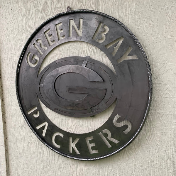 12",18",24",32",36" RAW METAL GREEN BAY PACKERS DISC CUSTOM METAL VINTAGE CRAFT TEAM SPORTS SIGN HANDMADE